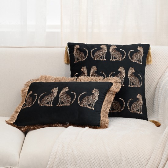 Nordic light luxury animal print leopard gold Colorful tassel lace living room decorative pillowcases, sofa cushions; medieval-style butterfly embroidered sofa pillowcases, model room decorative pillows, light luxury round living room cushions; Amazon cro Nordic light luxury animal print leopard gold Colorful tassel lace living room decorative pillowcases, sofa cushions; medieval-style butterfly embroidered sofa pillowcases, model room decorative pillows, light luxury round living room cushions; Amazon cro