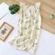Women's pajamas, pure cotton gauze rose pattern, long-sleeved trousers, thin, loose-fitting, spring and summer two-piece loungewear set.