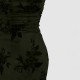 European and American high-end slim-fit maxi dress: elegant, slim-fitting mesh print, cross-back camisole dress.
