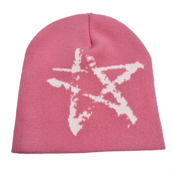 Cross-border New Five-pointed Star Hat, Fall/Winter Korean Fashion, Versatile Beanie, Fall/Winter Cold Protection and Warm Knitted Hat Trend