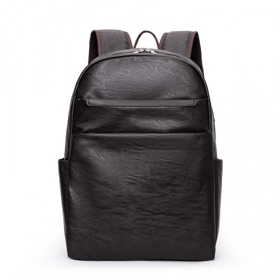 New cross-border men's business commuter backpack, large capacity, student travel laptop backpack, PU leather casual backpack New cross-border men's business commuter backpack, large capacity, student travel laptop backpack, PU leather casual backpack