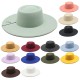New cross-border autumn and winter woolen 9.5cm wide-brim jazz hat for men and women, with a convex and concave ring-shaped top hat New cross-border autumn and winter woolen 9.5cm wide-brim jazz hat for men and women, with a convex and concave ring-shaped top hat