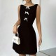 2025 Summer New Bow Vest Women's Dress 2025 Summer New French Elegant Chanel-Style Sleeveless Mini Skirt