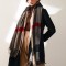 Women's wholesale winter scarves, 2025 new plaid print, tasseled faux cashmere scarves, fashionable and warm shawls.