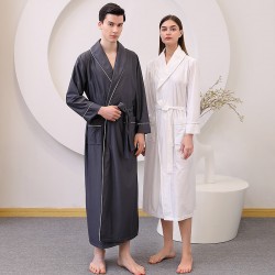 Summer thin satin bathrobe absorbent quick-drying couple's robe, extra long and plus-size for men, spring and autumn
