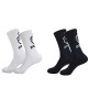 European and American Instagram-style Korean-style mid-calf socks. Hip-hop hook couple socks, black and white, with a kiwi fruit brand.