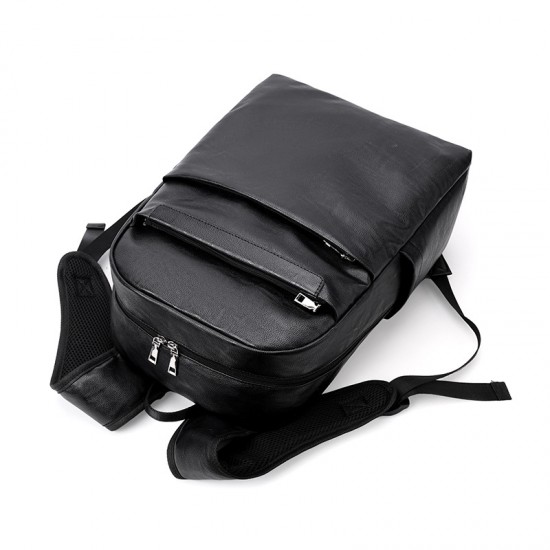 New cross-border men's business commuter backpack, large capacity, student travel laptop backpack, PU leather casual backpack New cross-border men's business commuter backpack, large capacity, student travel laptop backpack, PU leather casual backpack
