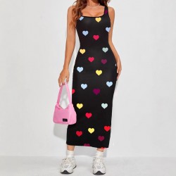 Skinny, hip-hugging, waist-hugging, slimming sleeveless dress: new fashion design, simple and elegant, slimming short dress