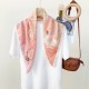 Korean fashionable, pastoral style, floral print, elegant design square scarves, niche, youthful, new silk scarves for mothers