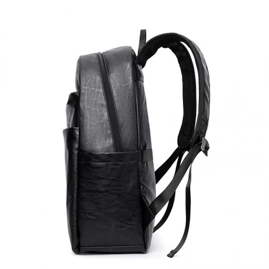 New cross-border men's business commuter backpack, large capacity, student travel laptop backpack, PU leather casual backpack New cross-border men's business commuter backpack, large capacity, student travel laptop backpack, PU leather casual backpack
