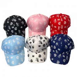 New cross-border skull-print baseball caps for men, outdoor personalized graffiti sun hats for women, casual sun protection and visor caps.