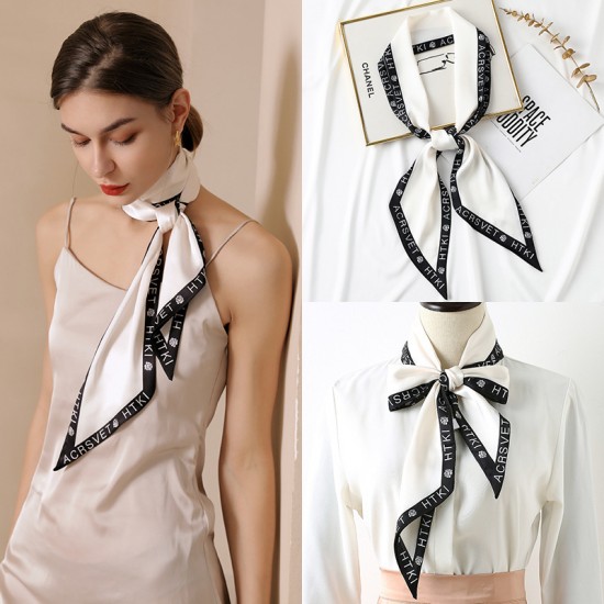 2025 spring and summer long silk scarf, luxury retro ribbon, lettered bag, polka dot neck scarf for women Small square scarf 2025 spring and summer long silk scarf, luxury retro ribbon, lettered bag, polka dot neck scarf for women Small square scarf