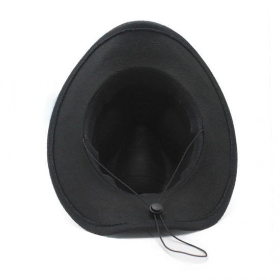Amazon's best-selling topper, ethnic-style cowboy logo western cowboy hat, rolled brim, retro riding hat, woolen felt hat