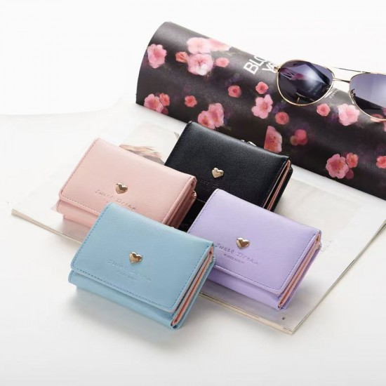 New Women's Short Wallet, Korean Student Style, Cute Mini Folding Wallet with Multiple Card Slots New Women's Short Wallet, Korean Student Style, Cute Mini Folding Wallet with Multiple Card Slots