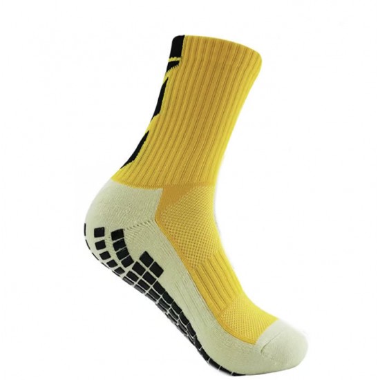 Men's towel-soled rubberized football socks, non-slip training, sweat-wicking, breathable, arrow-shaped sports socks