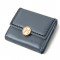 Lianbu Leather Goods 2022 New Women's Short Wallet, Japanese and Korean Tri-Fold Buckle, PU Soft Embroidered Student Wallet