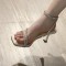 Niche French slingback sandals, open-toe square-toe, elegant Roman sandals, flat beach shoes.