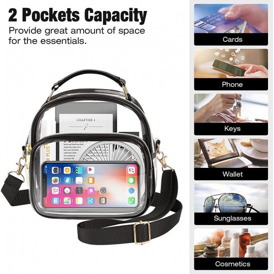 Feihong cross-border women's transparent crossbody bag, odorless, large capacity, portable crossbody handbag