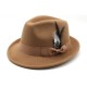 2023 new cross-border men's small hats with feathers and felt, men's jazz fedoras.