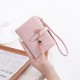 Lianbu new Japanese and Korean style, fresh and simple, zippered and clasp, short multifunctional card holder, handbag, student coin purse. Lianbu new Japanese and Korean style, fresh and simple, zippered and clasp, short multifunctional card holder, handbag, student coin purse.