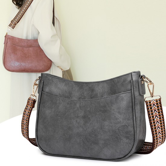 Cross-border soft leather women's commuter underarm bag, casual women's shoulder bag, large-capacity retro crossbody bag