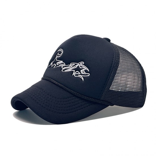 Cross-border new retro American-style embroidered lettered baseball cap, sun visor, personalized mesh trucker hat, wholesale