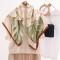 Spring/Summer new printed silk scarf, camellia 90s large square scarf, wholesale women's sunscreen silk scarf, scarf accessories