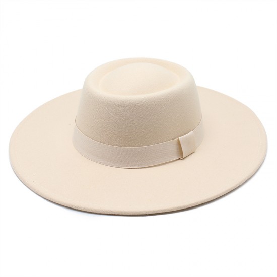 2021 new simple solid-color woolen 9.5cm brim, warm outdoor oval-shaped topper for men and women for autumn and winter 2021 new simple solid-color woolen 9.5cm brim, warm outdoor oval-shaped topper for men and women for autumn and winter