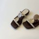 Women's nude pointed-toe bow-tie pumps, spring slip-on sandals.