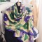 Faux cotton and linen silk scarves for women, fashionable, thin, pastoral style, floral print, high-end, elegant shawls for spring and summer