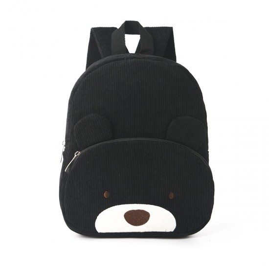 Best-selling cross-border corduroy backpack, student casual cartoon backpack, large capacity, cute bear backpack, plush bag