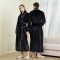 Classic European and American, simple, extra-long flannel robe for men. Autumn and Winter Thickened Plus-Sized Coral Fleece Bathrobes for Women