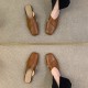 French block-heeled Mary Jane high heels for women, 2025 new hot-selling, pointed-toe, slim-fitting leather shoes, silver single shoes.
