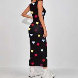 Skinny, hip-hugging, waist-hugging, slimming sleeveless dress: new fashion design, simple and elegant, slimming short dress