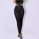 Factory direct cross-border 2025 new strappy slim-fit skinny jeans for women, high-waisted, slimming, hip-lifting trousers in stock