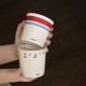 Cute striped blue gaming KT coffee cup, homemade simple cartoon hand-painted ceramic flip-top mug Cute striped blue gaming KT coffee cup, homemade simple cartoon hand-painted ceramic flip-top mug