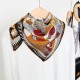 Fashionable retro European and American cross-border design printed square scarf, a new arrival, a stylish women's elegant square scarf wholesale Fashionable retro European and American cross-border design printed square scarf, a new arrival, a stylish women's elegant square scarf wholesale