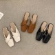 French block-heeled Mary Jane high heels for women, 2025 new hot-selling, pointed-toe, slim-fitting leather shoes, silver single shoes.