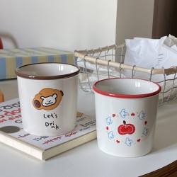 Ins cute cartoon summer coconut tree cat goblet, niche simple milk cup dessert cup, vintage style