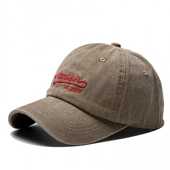 Cross-border washed embroidered lettered baseball hats, versatile casual and fashionable men's and women's baseball caps, washed and distressed sun hats Cross-border washed embroidered lettered baseball hats, versatile casual and fashionable men's and women's baseball caps, washed and distressed sun hats
