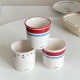 Cute striped blue gaming KT coffee cup, homemade simple cartoon hand-painted ceramic flip-top mug Cute striped blue gaming KT coffee cup, homemade simple cartoon hand-painted ceramic flip-top mug