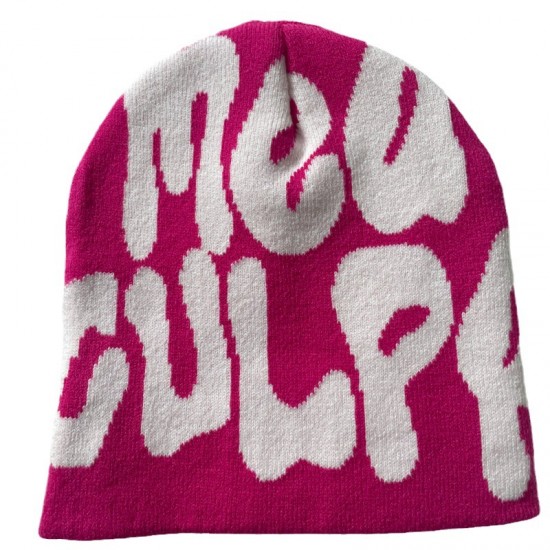 European and American Barbie knitted hat, cute Barbie pink hat, 3D embroidered wool hat, women's ski hat, autumn and winter warmth