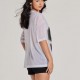 Off-shoulder high-waisted sleeveless top for women, 2025 simple summer new style, irregular slit hem, slimming short T-shirt for women Off-shoulder high-waisted sleeveless top for women, 2025 simple summer new style, irregular slit hem, slimming short T-shirt for women