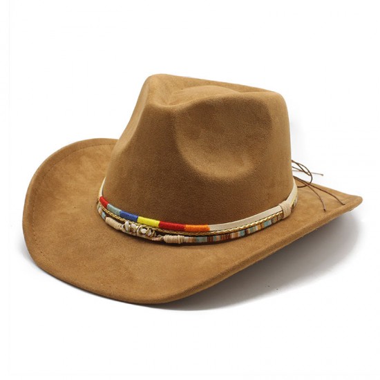 Minority-style British suede hat, men's and women's couple's western cowboy hat, performance jazz hat.