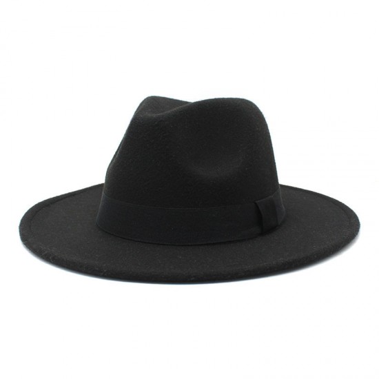 New autumn and winter wide-brim hats for men and women, Korean-style fashionable woolen jazz hat, British-style topper CMN047