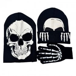 Cross-border new autumn and winter skull luminous knitted hat, Skull Skeleton Hat, Halloween pullover