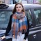 Rainbow contrasting plaid tassel scarf, dopamine shawl, warm and thickened Korean-style scarf for women, fashionable for autumn and winter.