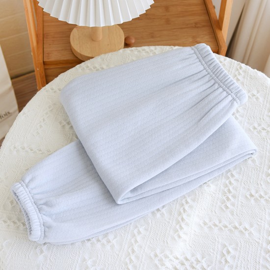 Women's spring and autumn pajamas, pure cotton double-layered cotton gauze crepe, long-sleeved trousers, thin lapel, soft two-piece loungewear set