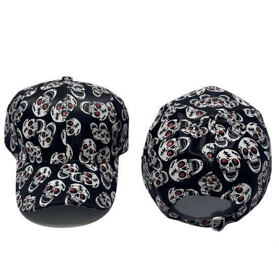 New cross-border baseball cap with skull print, fashionable and versatile, outdoor casual sun hat for men and women.