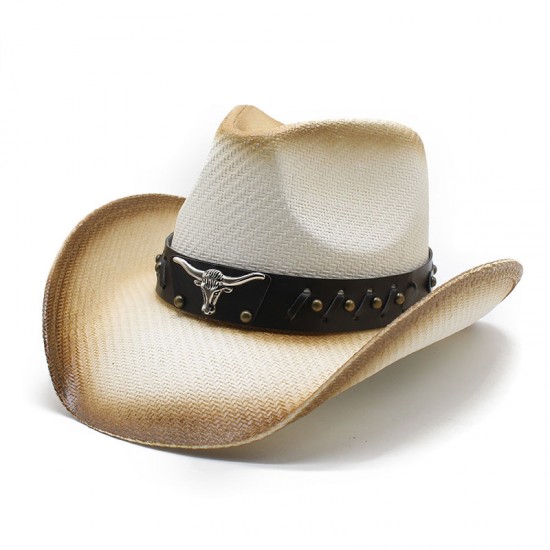 Western cowboy hat, spring and summer, horseback riding, beach, and vacation hat, hard straw hat for sun protection Western cowboy hat, spring and summer, horseback riding, beach, and vacation hat, hard straw hat for sun protection